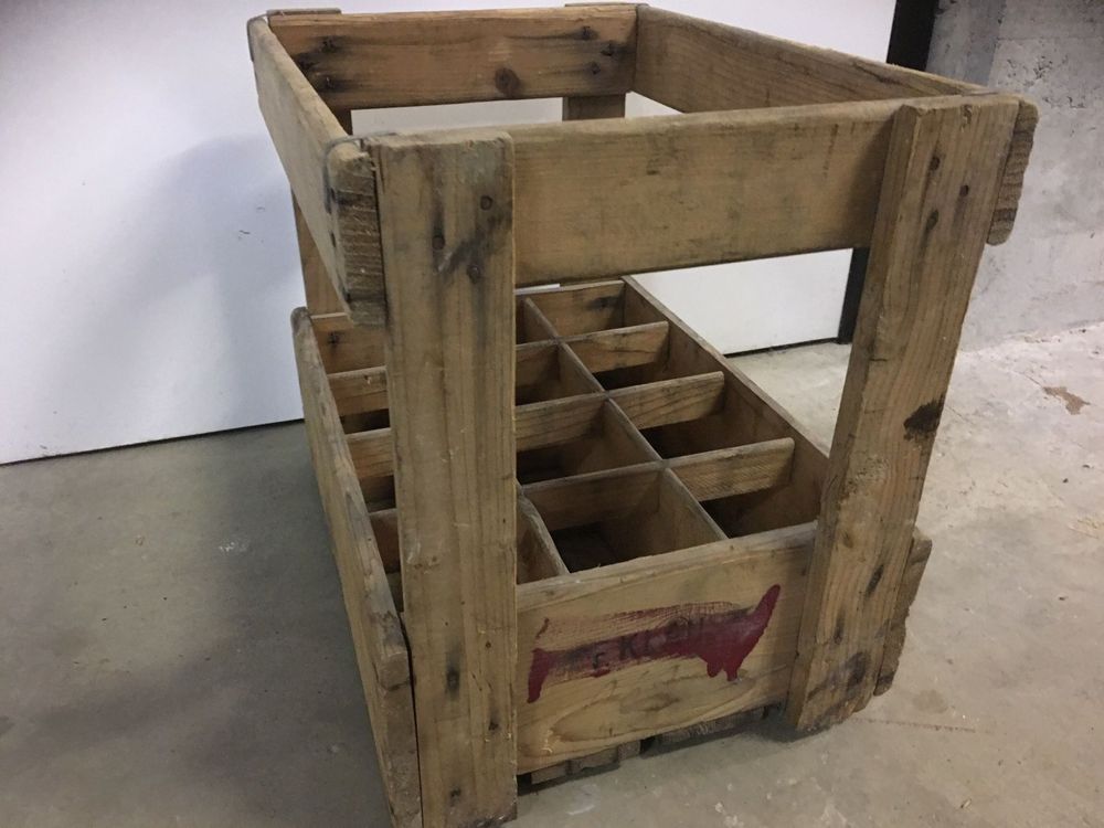 ANCIENNE CAISSE EN bois bouteille brasserie hadelshoffen EUR 39,00