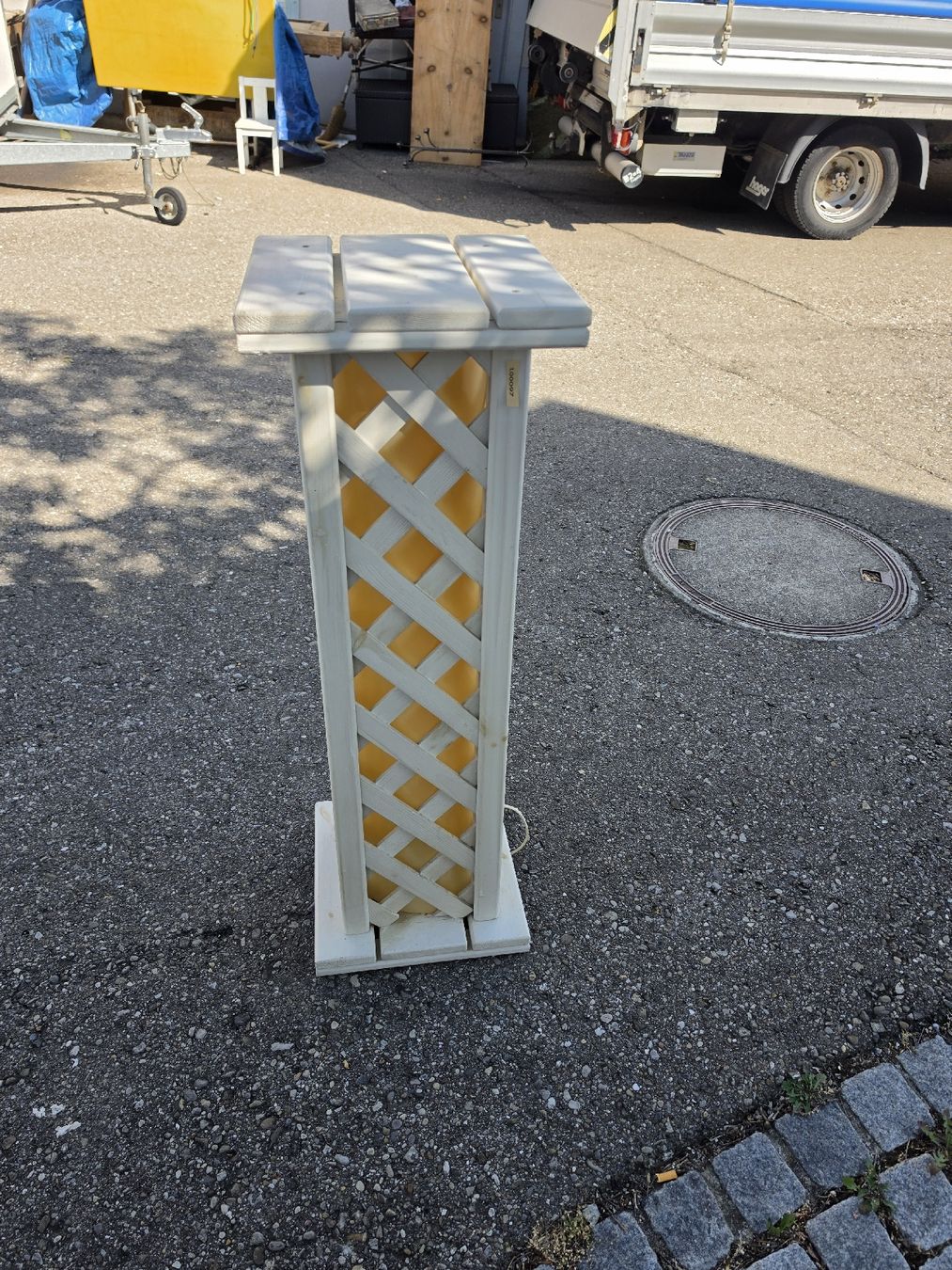 Lampen: Stehlampe Holz Gitter weiss gebraucht.. – Gebraucht aus Mettlen von elios0888 1