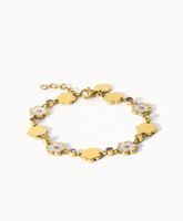Vergoldetes Blumenarmband mit bunten Steinen von Purelei