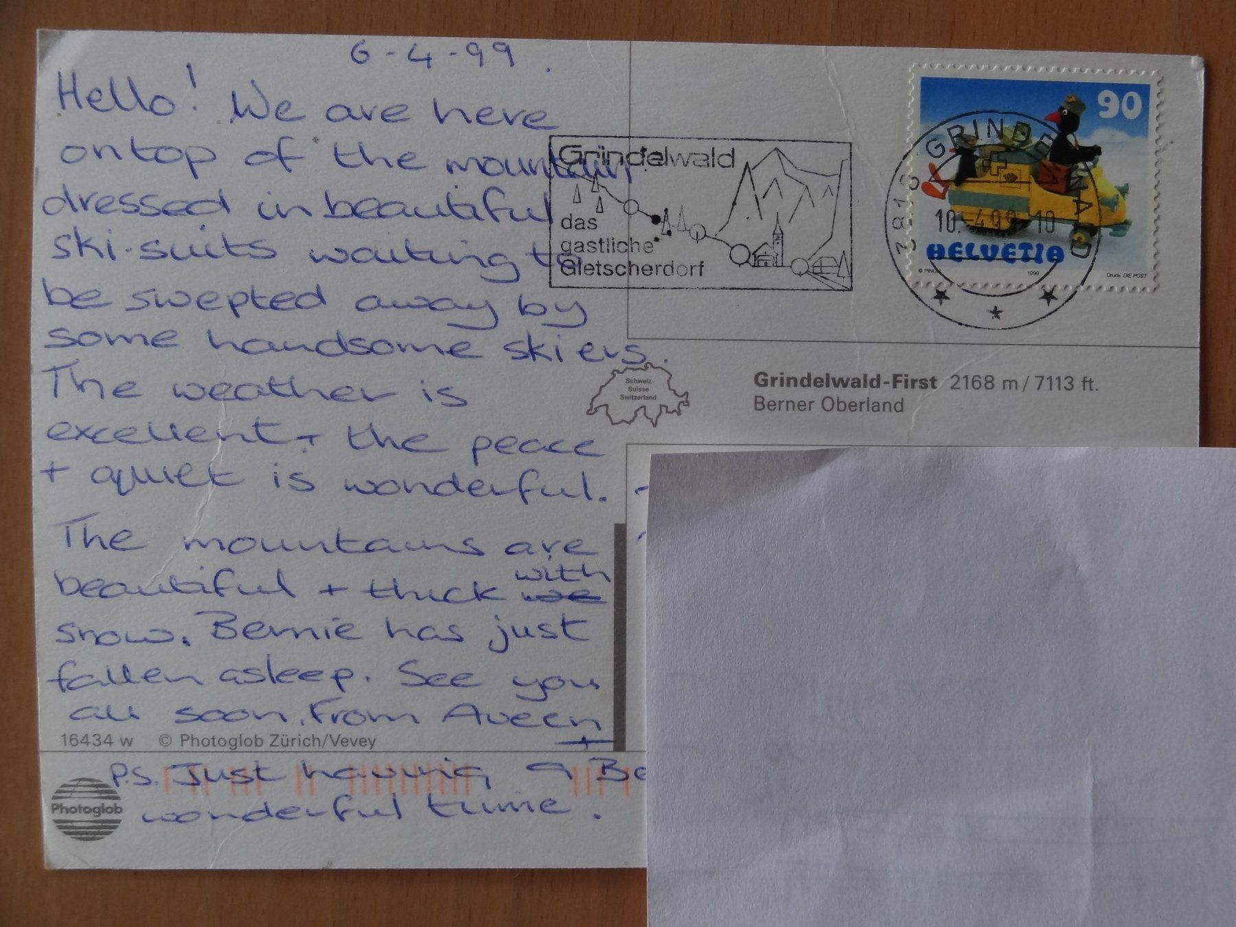Cartoline postali: Grindelwald First 1999 – Usato da St Léonard venduto da Riglin 1