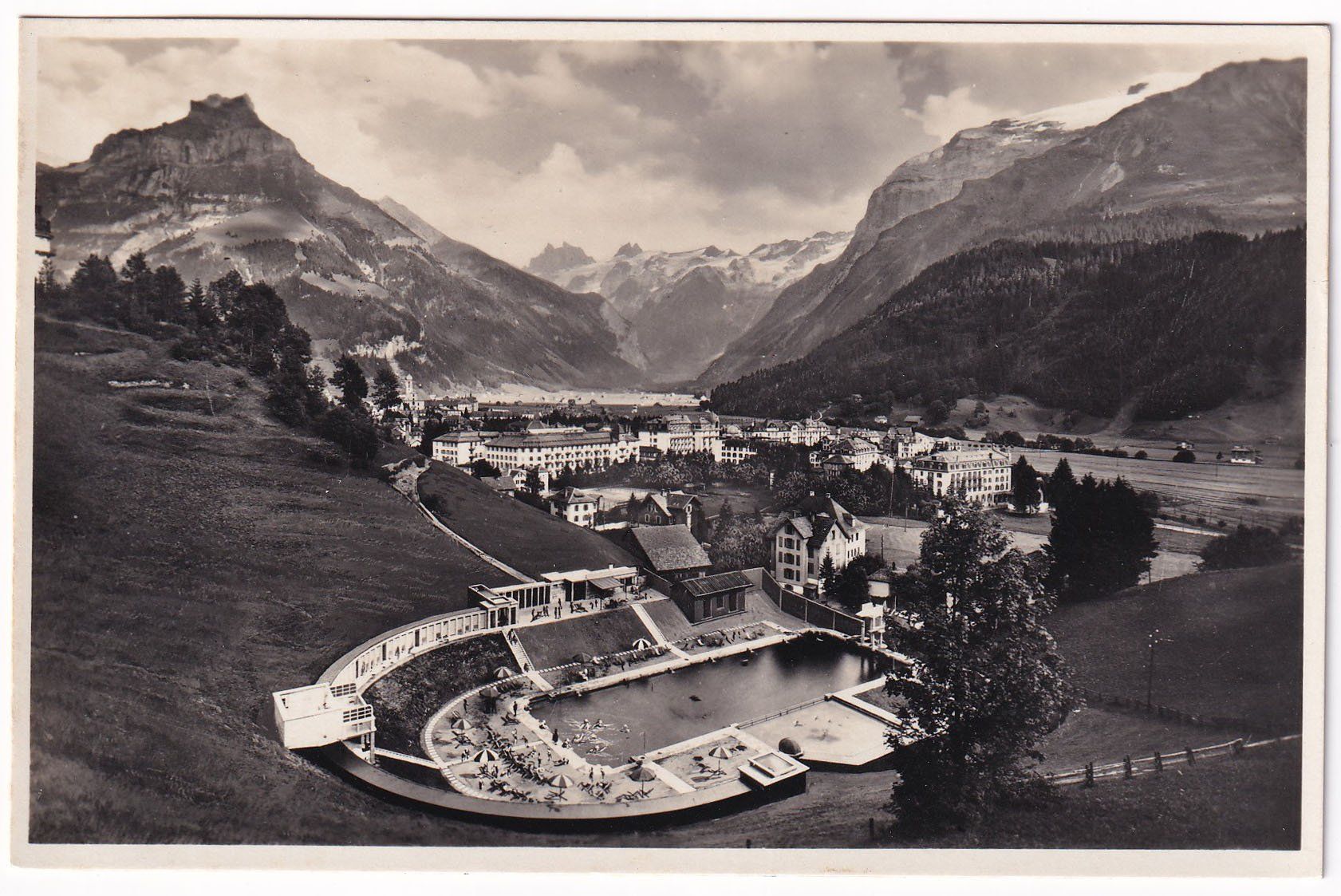 Cartoline postali: Engelberg mit Schwimmbad – Usato da Cormoret venduto da Pascalll2001