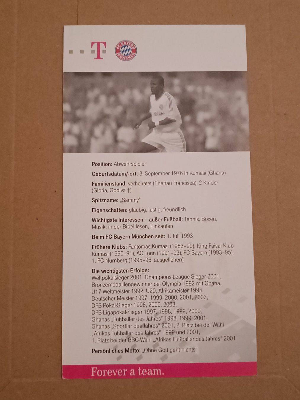 Autographes: Sammy Kuffour - handsigniert - Bayern München – D'occasion à Menziken par Autogramme 1