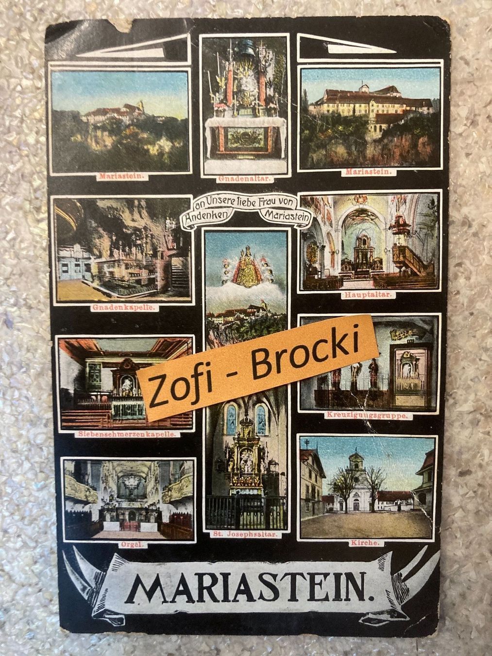 Cartes postales: 1919 Mariastein – Défectueux à Zürich par Chaeffeler
