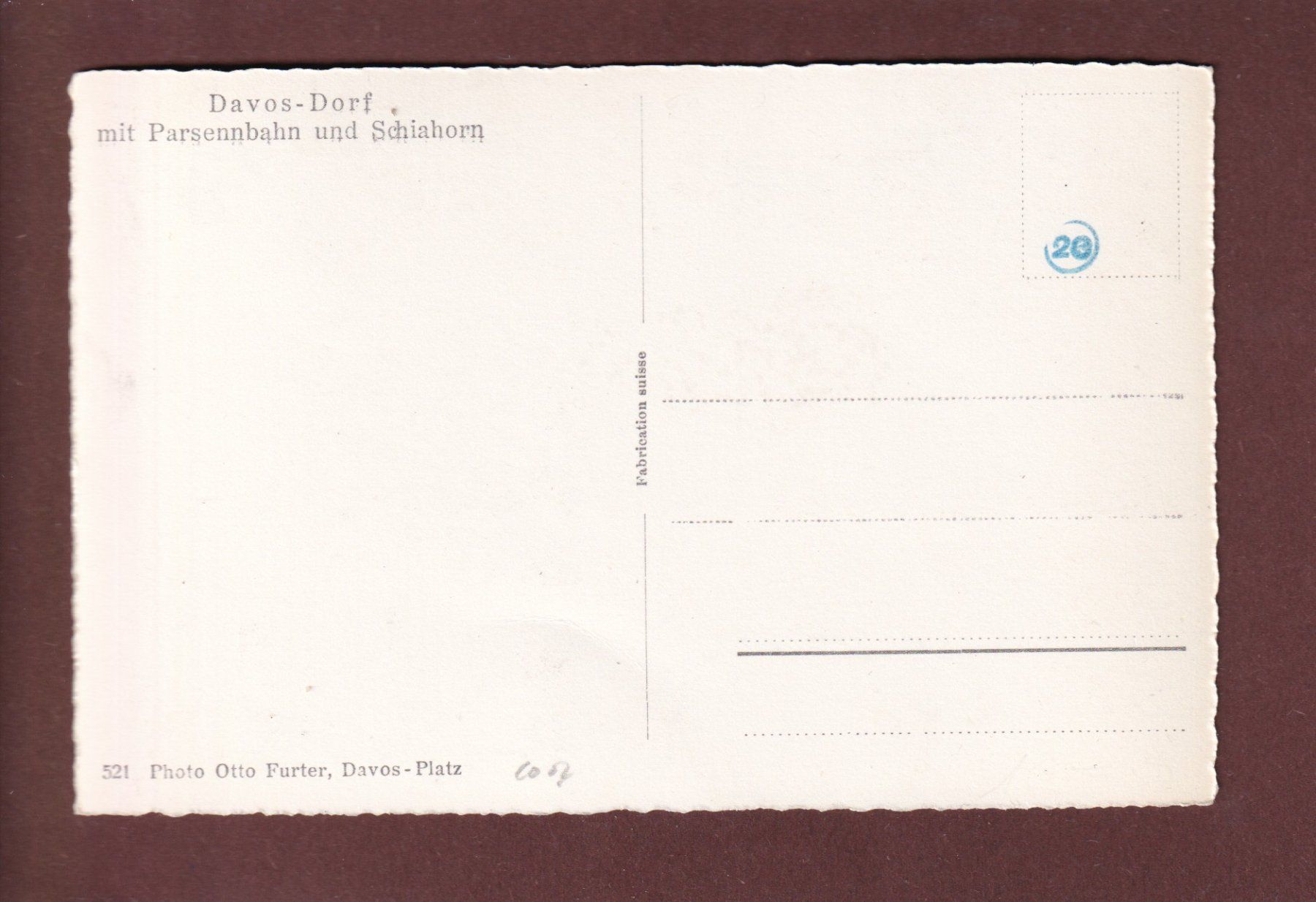 Cartoline postali: DAVOS-DORF - Parsennbahn – Usato da Pully venduto da nicecards 1