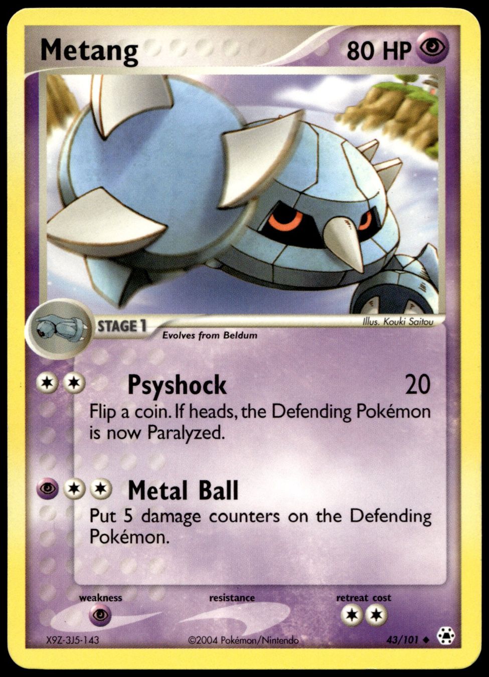 Pokémon Carte collezionabili: Metang 43/101 Pokémon EX Hidden Legends – Nuovo (secondo la descrizione) da Uster venduto da Madame_Cards