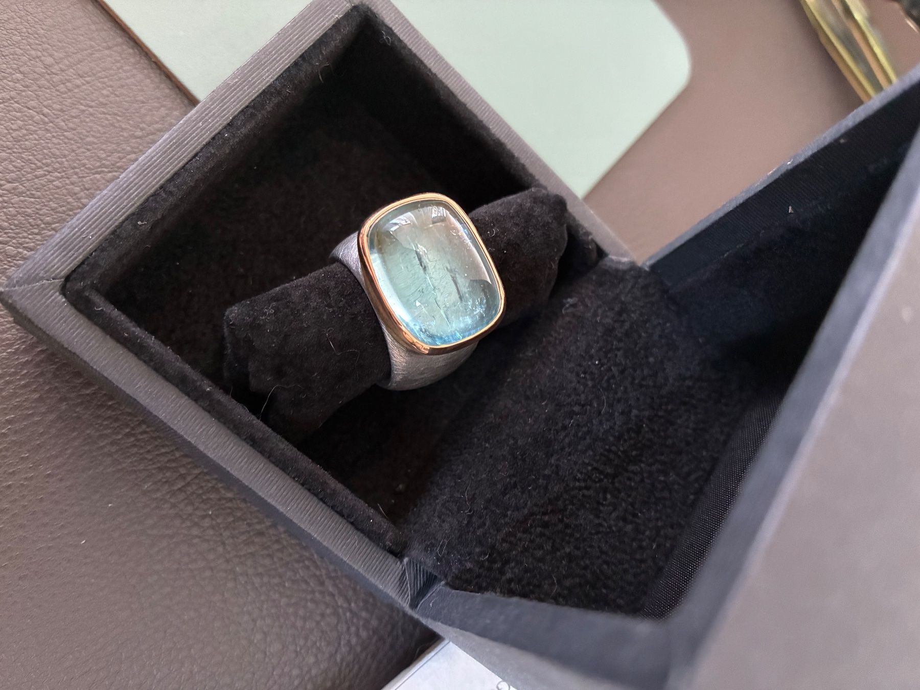 Anelli: Ring mit Aquamarin Cocktailring massiv Gr. 56 – Usato da St. Gallen venduto da ChristinaR01 2