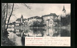AK Bremgarten, Blick zum Ort, 1902