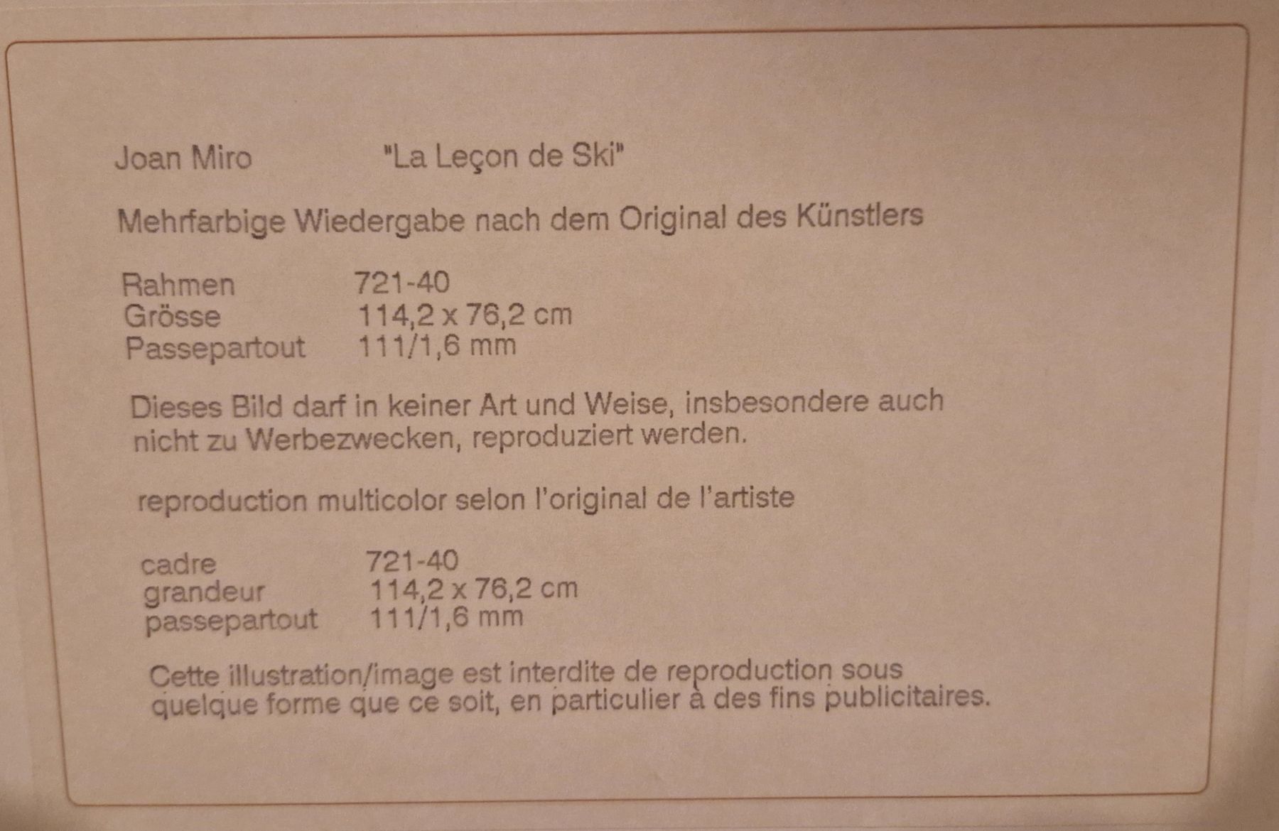 Foto & Immagini: Joan Miro Originalkopie "La Leçon de Ski" – Usato da Bettlach venduto da Vasi31 1