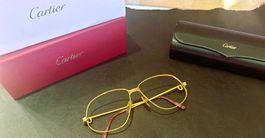 Eleganti Cartier Brille, Gold Optik, inkl. Etui und Box,T...