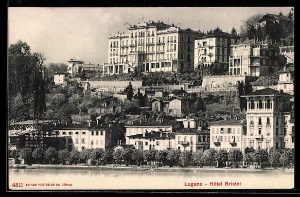 Ansichtskarten: AK Lugano, Hotel Bristol – Gebraucht aus Berlin von bartko-reher