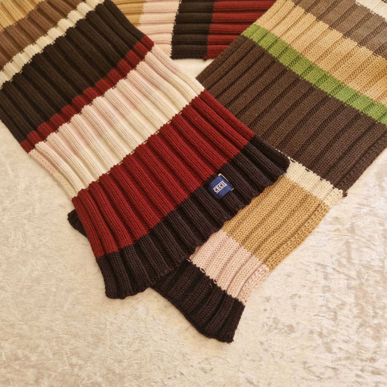 Cecil Foulards, Tücher & Schals: CECIL dicker Rippstrick Schal herbstliches Colour Blocking – Neu und originalverpackt aus Zürich von Family_Team-AG47-ZTB 1