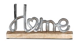 Aufsteller Home Schriftzug silber Metall Holz Deko Tischdeko