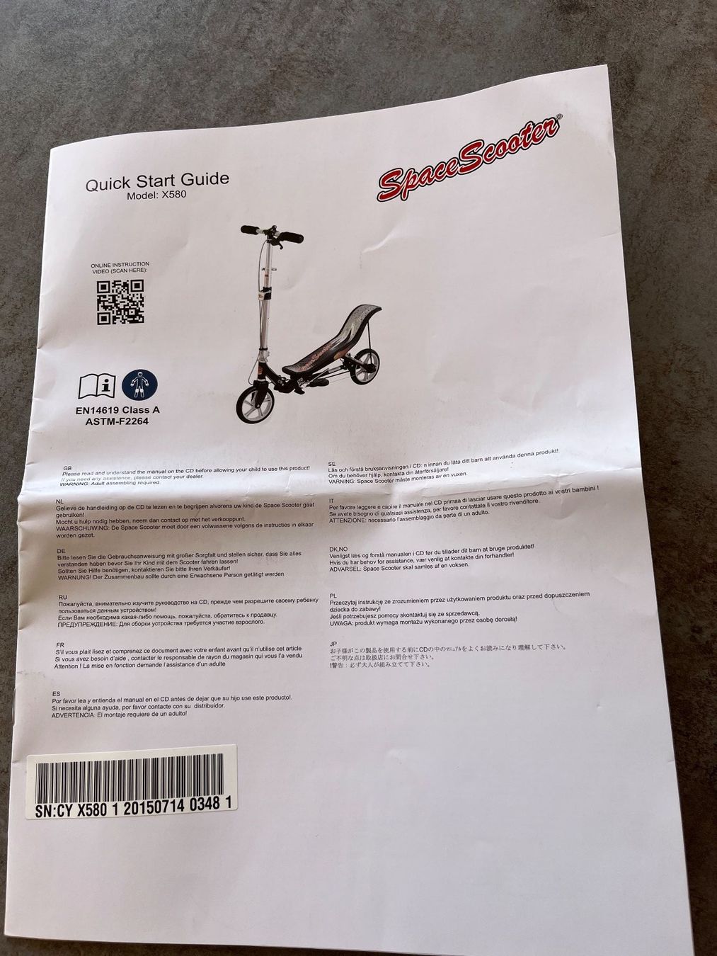 Veicoli per bambini: Space Scooter Kinder Tretroller X580 gebraucht – Usato da Kreuzlingen venduto da zwergli05 2