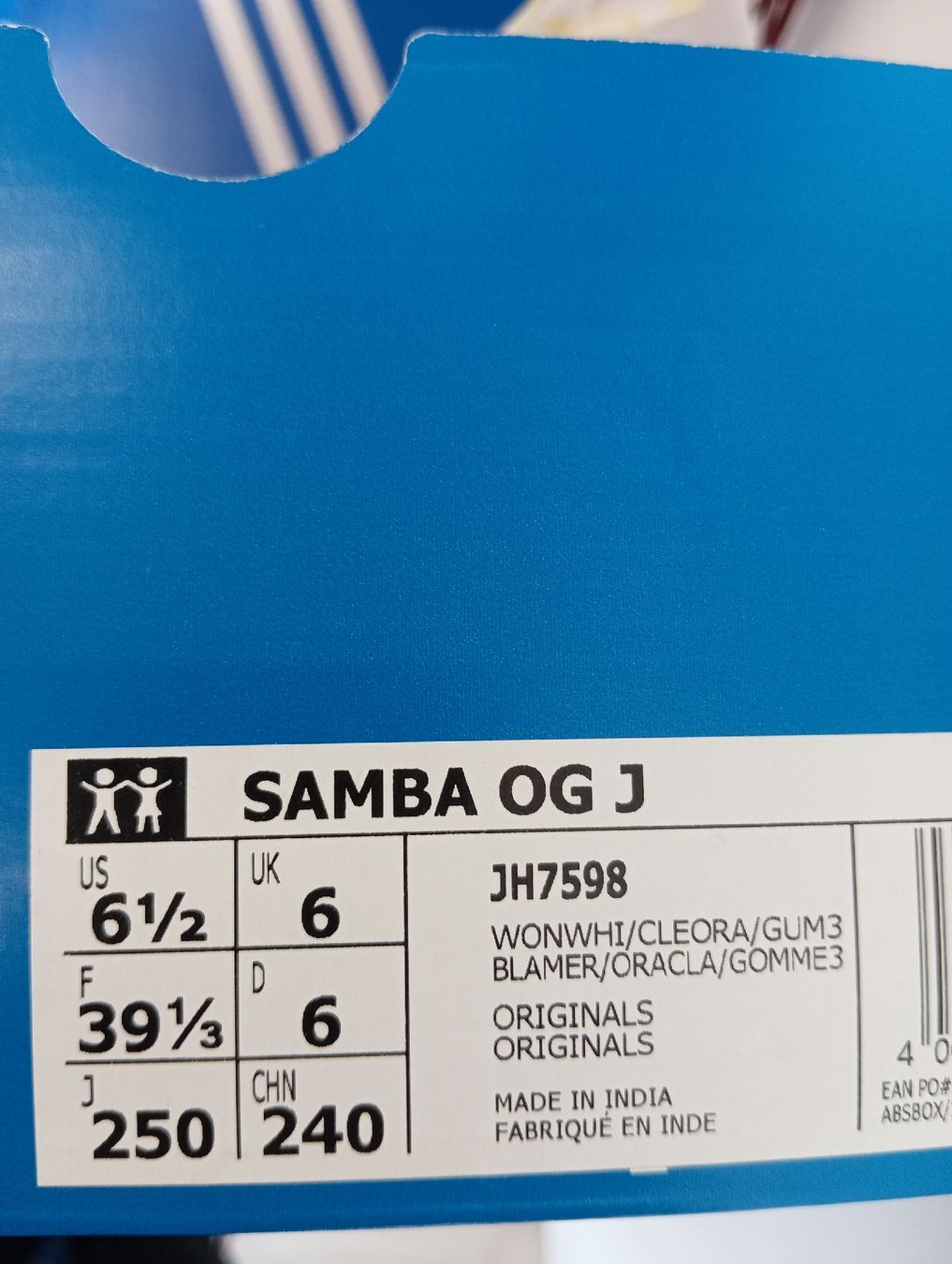 Adidas Scarpe per ragazzi: Adidas Samba OG (EU39 1/3) – Nuovo e nell'imballaggio originale da Schaffhausen venduto da outlez 7