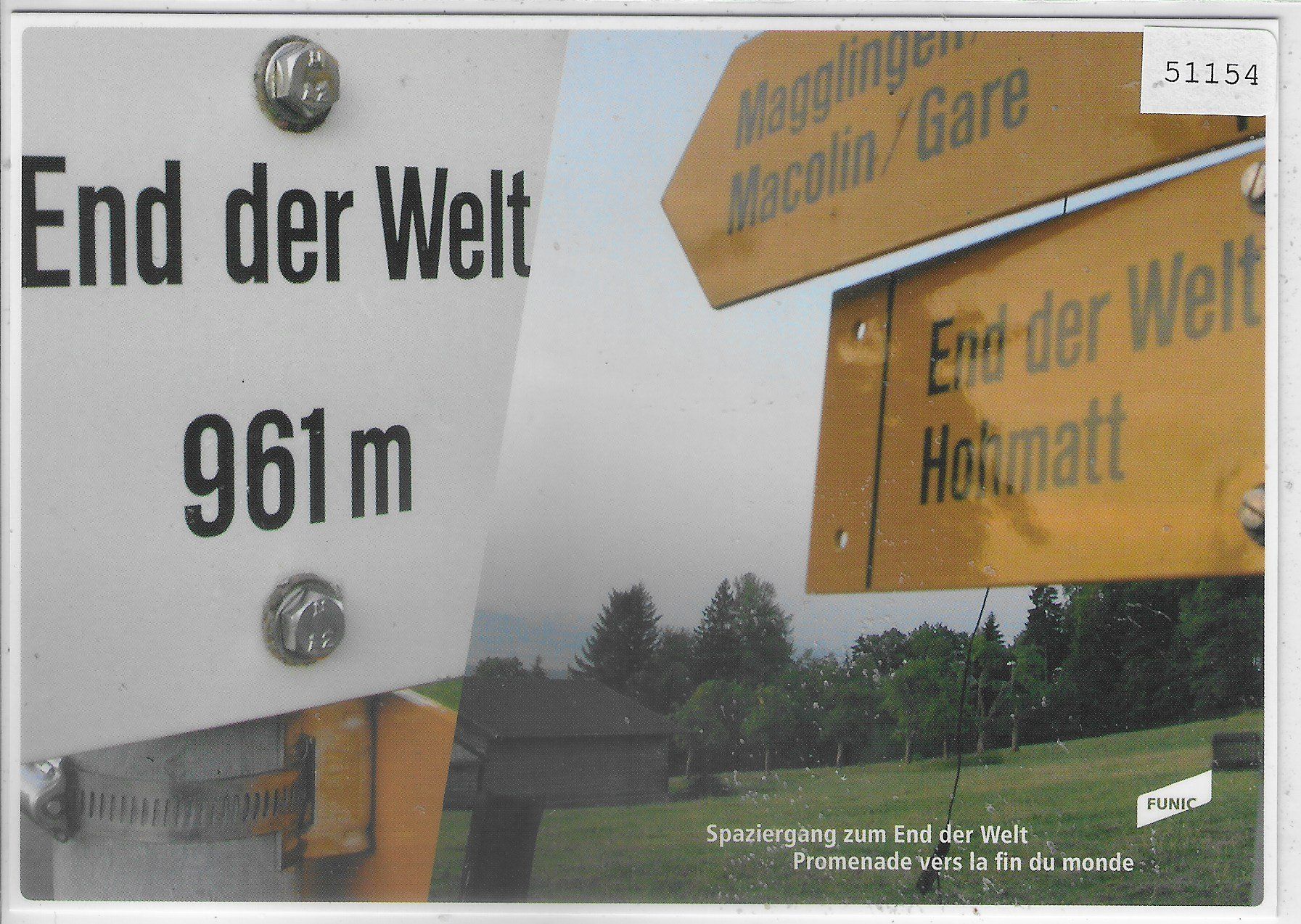 Ansichtskarten: End der Welt 961m - Magglingen – Gebraucht aus Ettingen von Kartenplanet