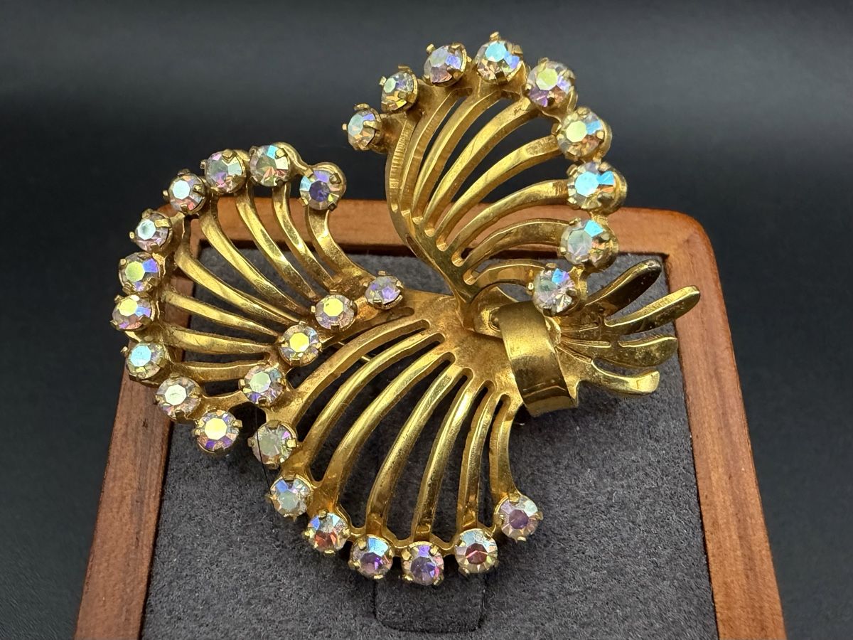 Broches & Aiguilles: Vintage-Brosche Goldfarbe, Strasssteinen – D'occasion à Lamone par LaCantinaMagica 2