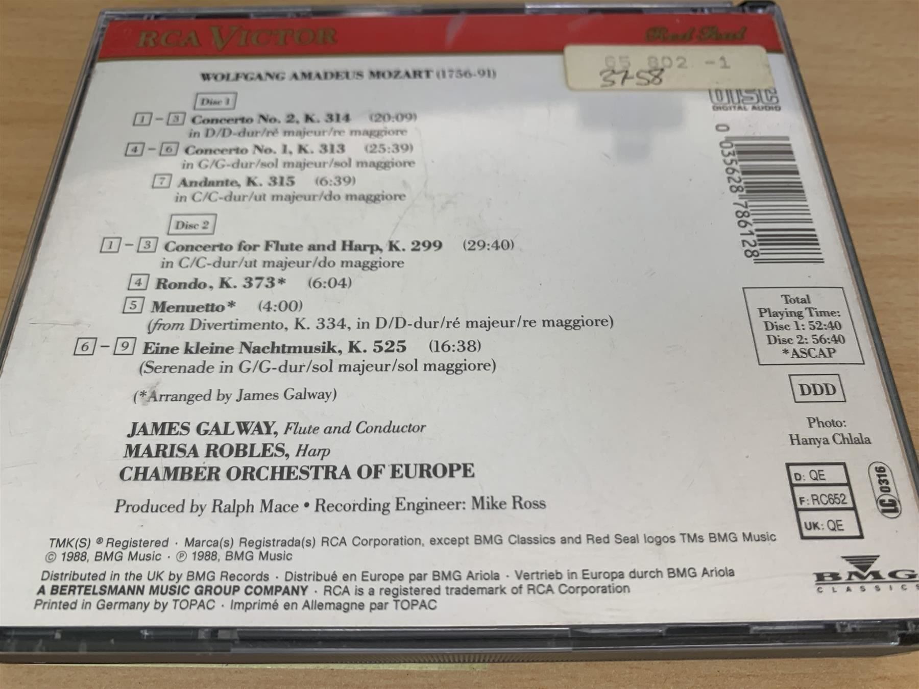CD: James Galway Plays Mozart - 2 CD – Usato da Rikon im Tösstal venduto da Alpenmutz 1