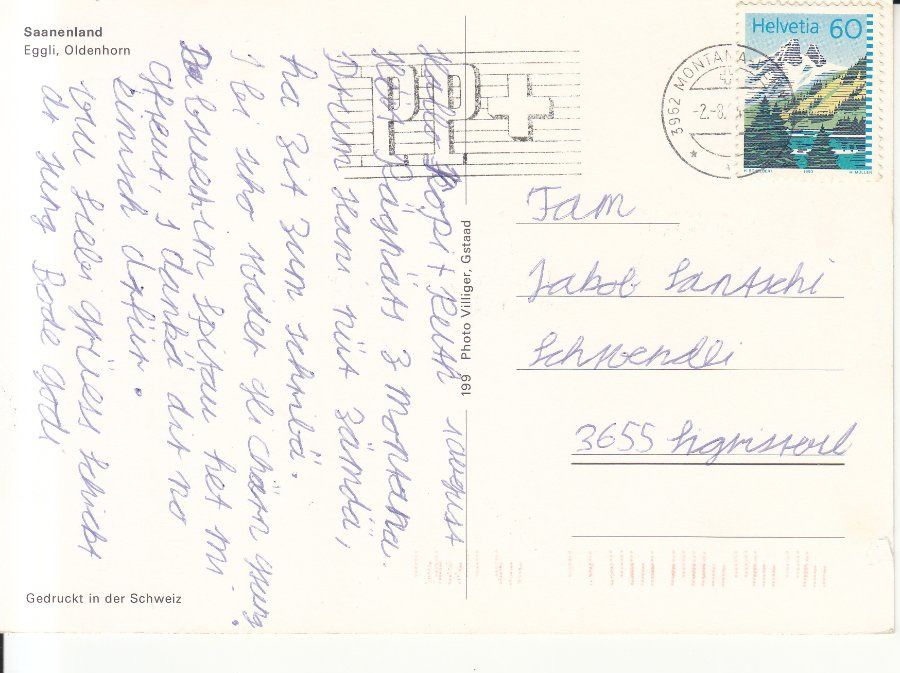 Cartoline postali: Saanenland 1984 – Usato da Bürglen TG venduto da StampGraf 1