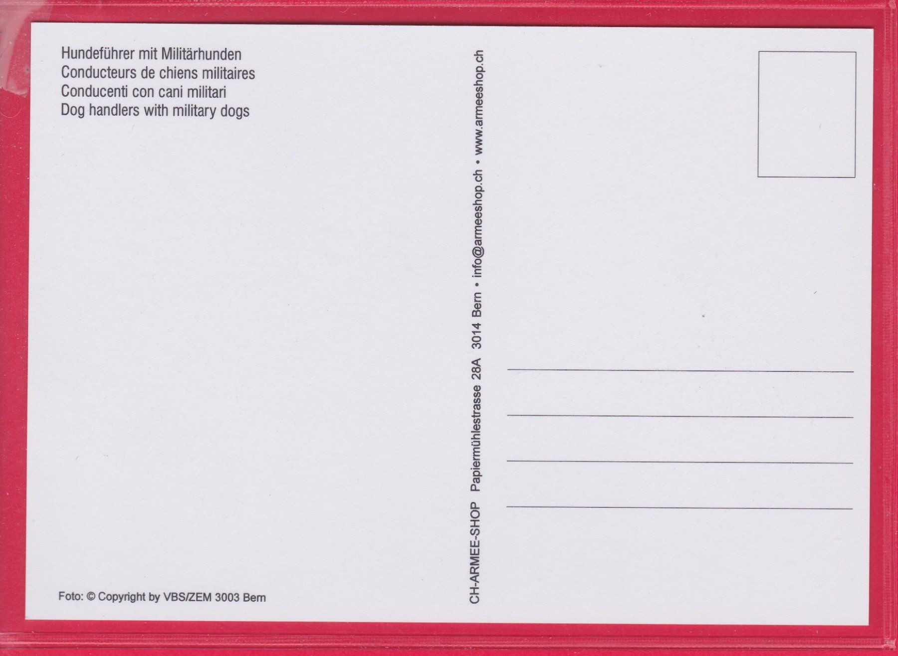 Cartoline postali: HUNDEFÜHRER MIT MILITÄRHUNDEN – Usato da Oberrieden venduto da Gebirgsstelze 1