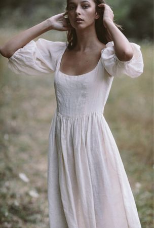 Kara Thomas Bellflower Midi Dress in Cream