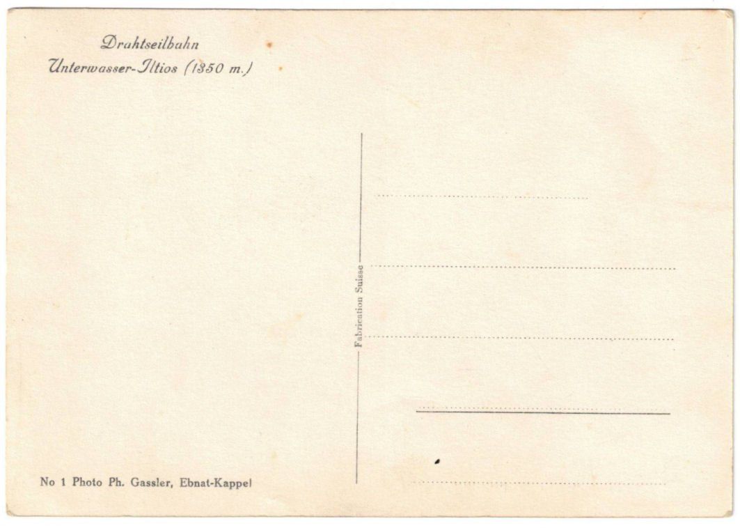 Cartoline postali: Unterwasser - Standseilbahn Iltios – Usato da Binningen venduto da Mountainrider 1