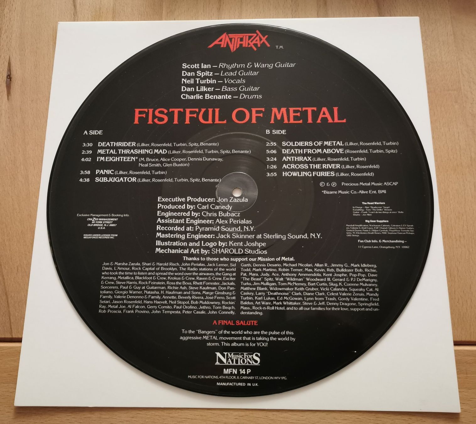 ANTHRAX: Fistful of metal LP Picture Disc limited edition (Gebraucht ...