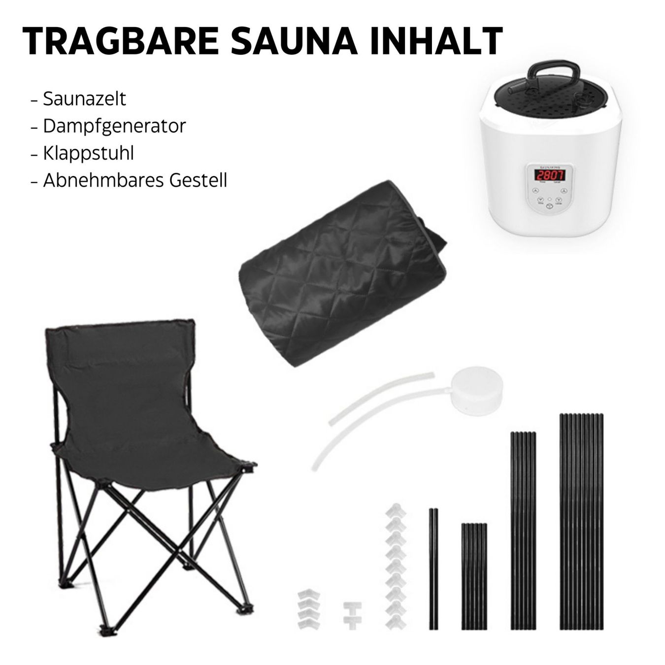 Sauna & Accessori: Tragbare Dampfsauna SANTANDER mit 3.6 Liter Dampfgenerator – Nuovo e nell'imballaggio originale da Wallenwil venduto da toesstal-vertrieb 5