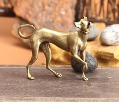 Hund Windhund aus Messing