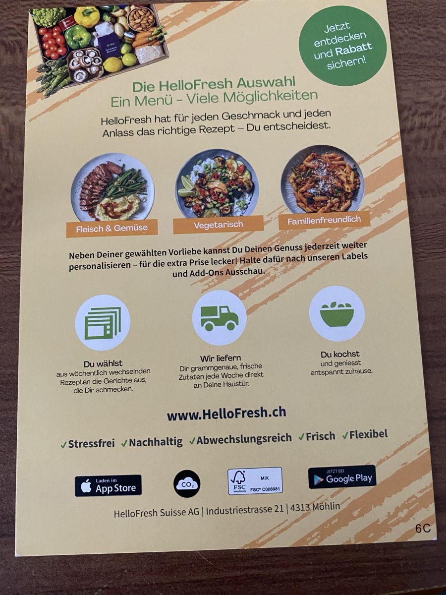 Gutscheine: Gutschein Hello Fresh – Neu und originalverpackt aus Schaffhausen von mar_jk9z 1
