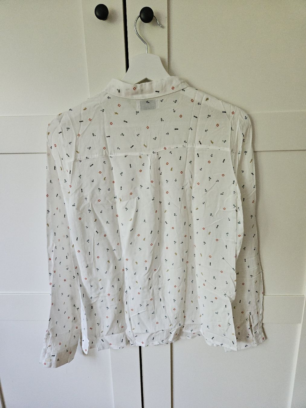 Pull&Bear Camicette: Pull&Bear Bluse, Gr. S, weiss mit Muster, Viskose – Nuovo (secondo la descrizione) da Zürich venduto da LK0138 3