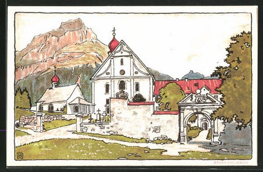 Cartoline postali: Engelberg, Kloster, Künstlerkarte – Usato da Frauenfeld venduto da POML