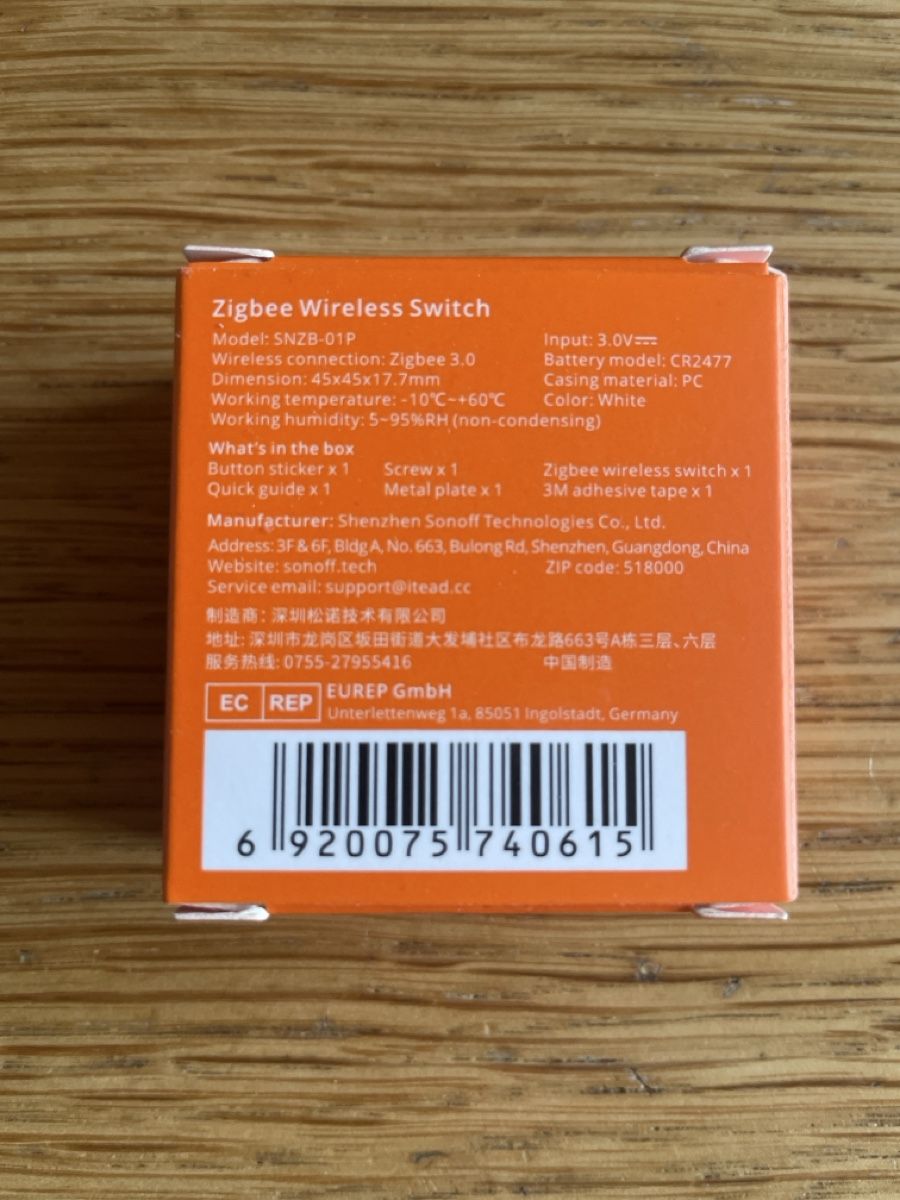 Sonoff Interruttori: Schalter Sonoff Zigbee Wireless Switch SNZB-01P unbenutzt – Nuovo e nell'imballaggio originale da Entlebuch venduto da Stif_x 3