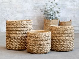 Chic Antique Übertopf "Corte" mit Flechtmuster aus Zement
