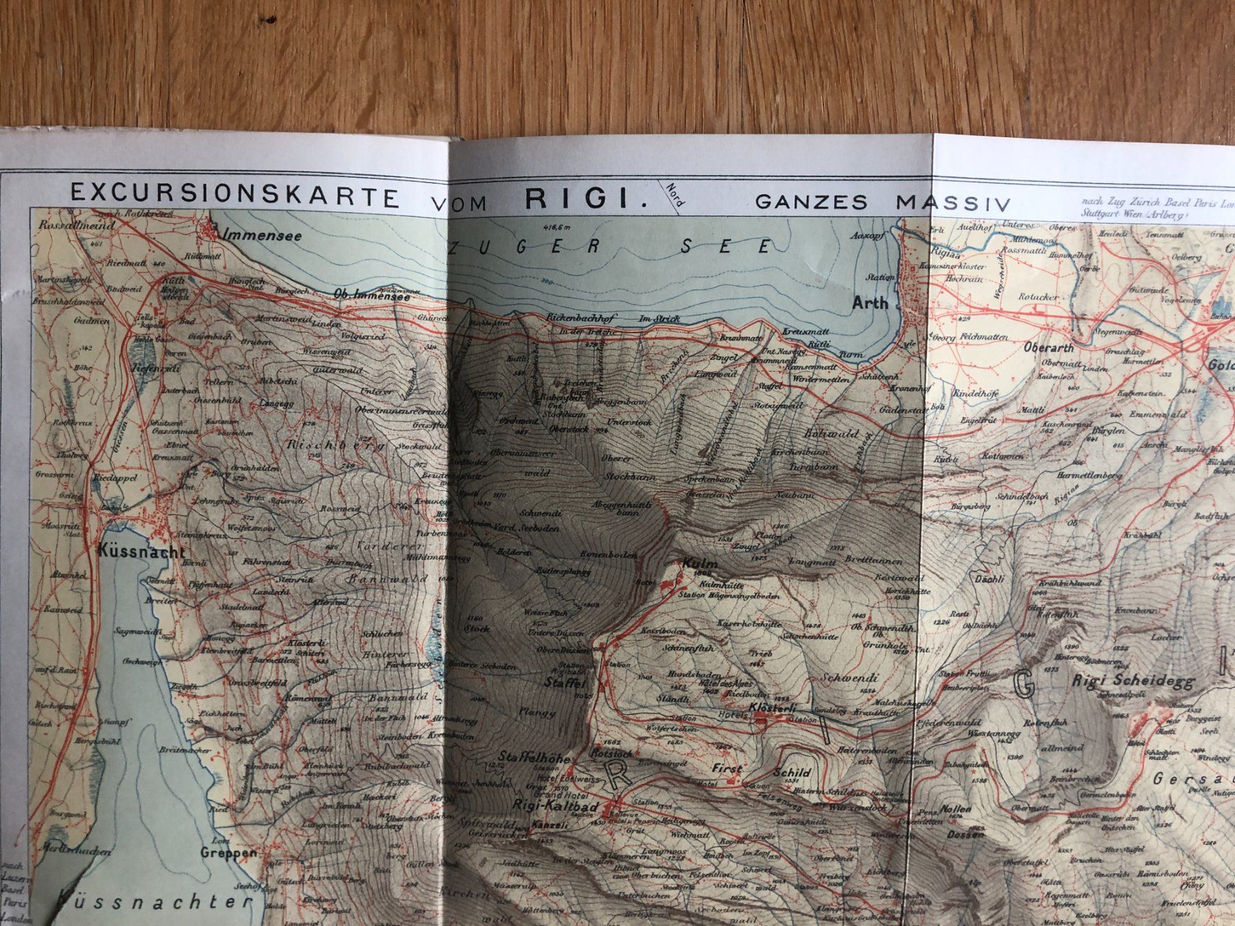 Landkarten & Atlanten: Hofer's Exkursionskarte: Rigi 1930 – Gebraucht aus Zürich von allp 3