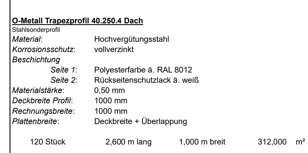 Piatti di portata: Trapezblech 2,6 meter lang 1,0 meter Deckfläche 100stk – Nuovo (secondo la descrizione) da Winterthur venduto da Nutzen_statt_weg1 2