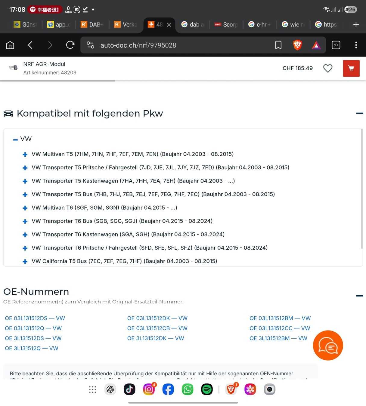 Alle Autoersatzteile: AGR Modul VW T5 T6 – Neu und originalverpackt aus Cham von bri_kbc5 1
