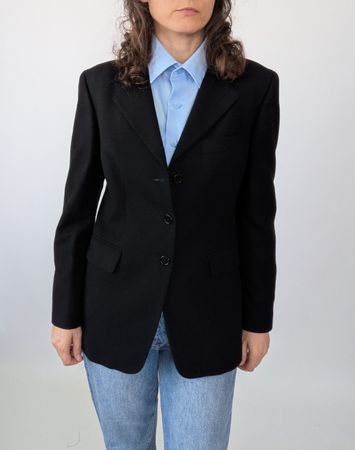 Blazer  schwarz Wolle Made in Italy 36