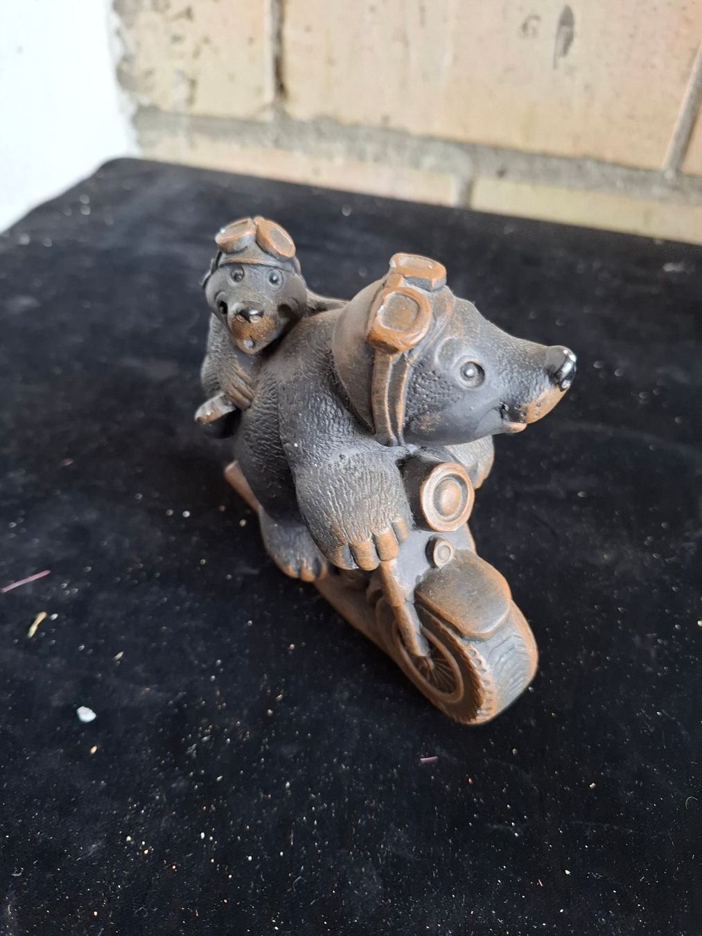 Statuette: Bären-Figur auf Motorrad, Deko-Figur, witzig – Usato da Schönholzerswilen venduto da clyde123 1