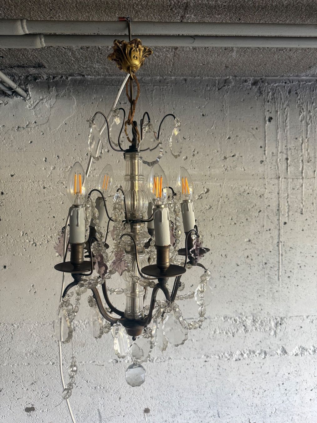 Lampade: Antike 5-flammiger Kristalllüster – Usato da Niederscherli venduto da ija_y67c 3