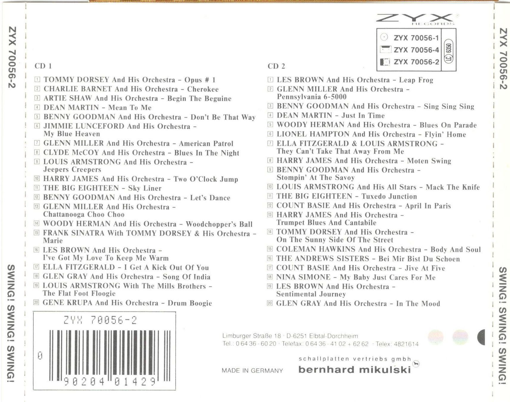 CD: Swing! Swing! Swing! Doppel CD – Usato da St. Margarethen TG venduto da ursk10 1