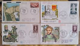 Lot de 4 enveloppes Premier Jour d'Émission 1969 FDC!