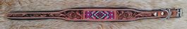 Hunde Lederhalsband Indianer Look  32 - 40 cm verstellbar