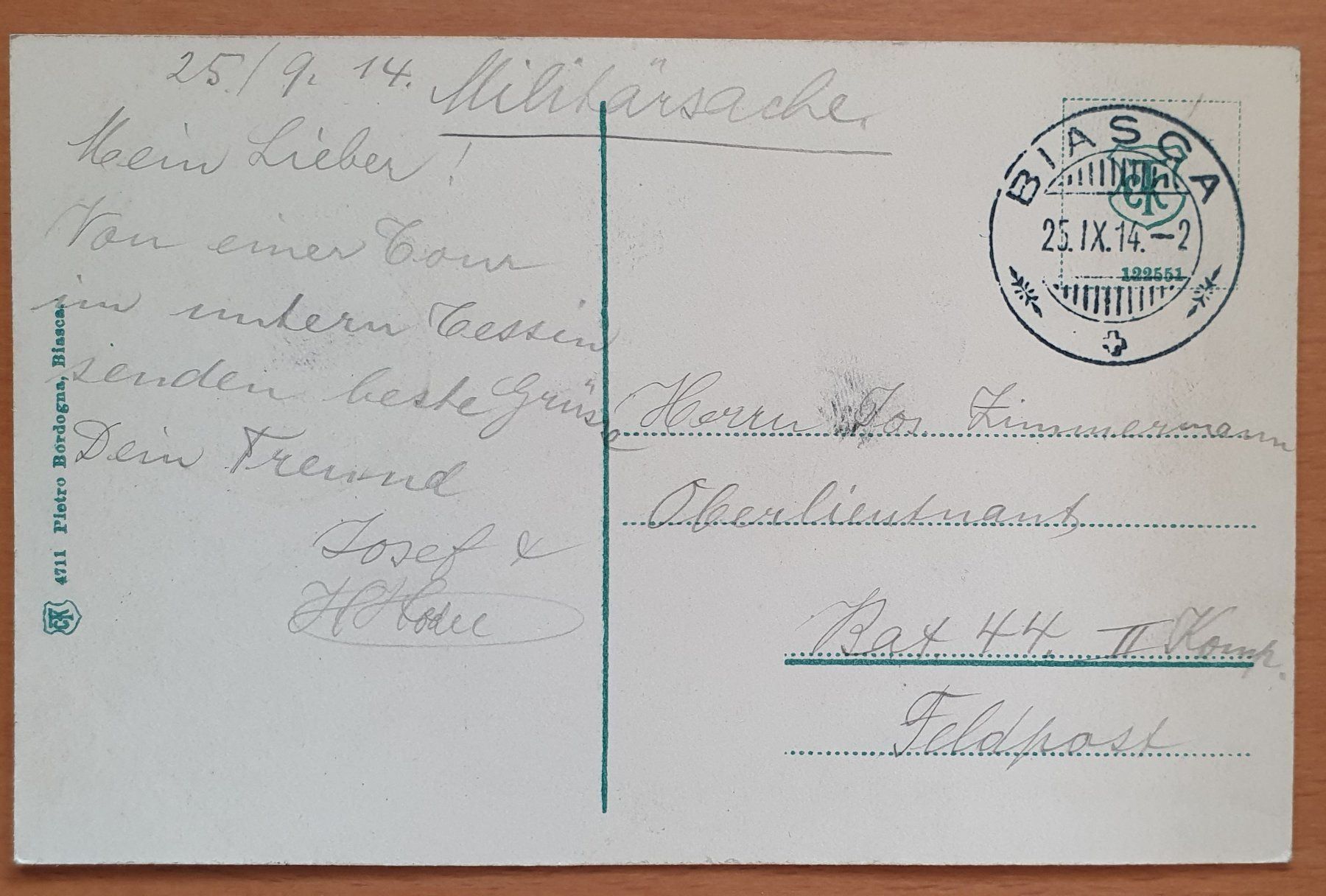 Cartoline postali: Biasca - via della Stazione 1914 – Usato da Kreuzlingen venduto da Rschweiz1 1
