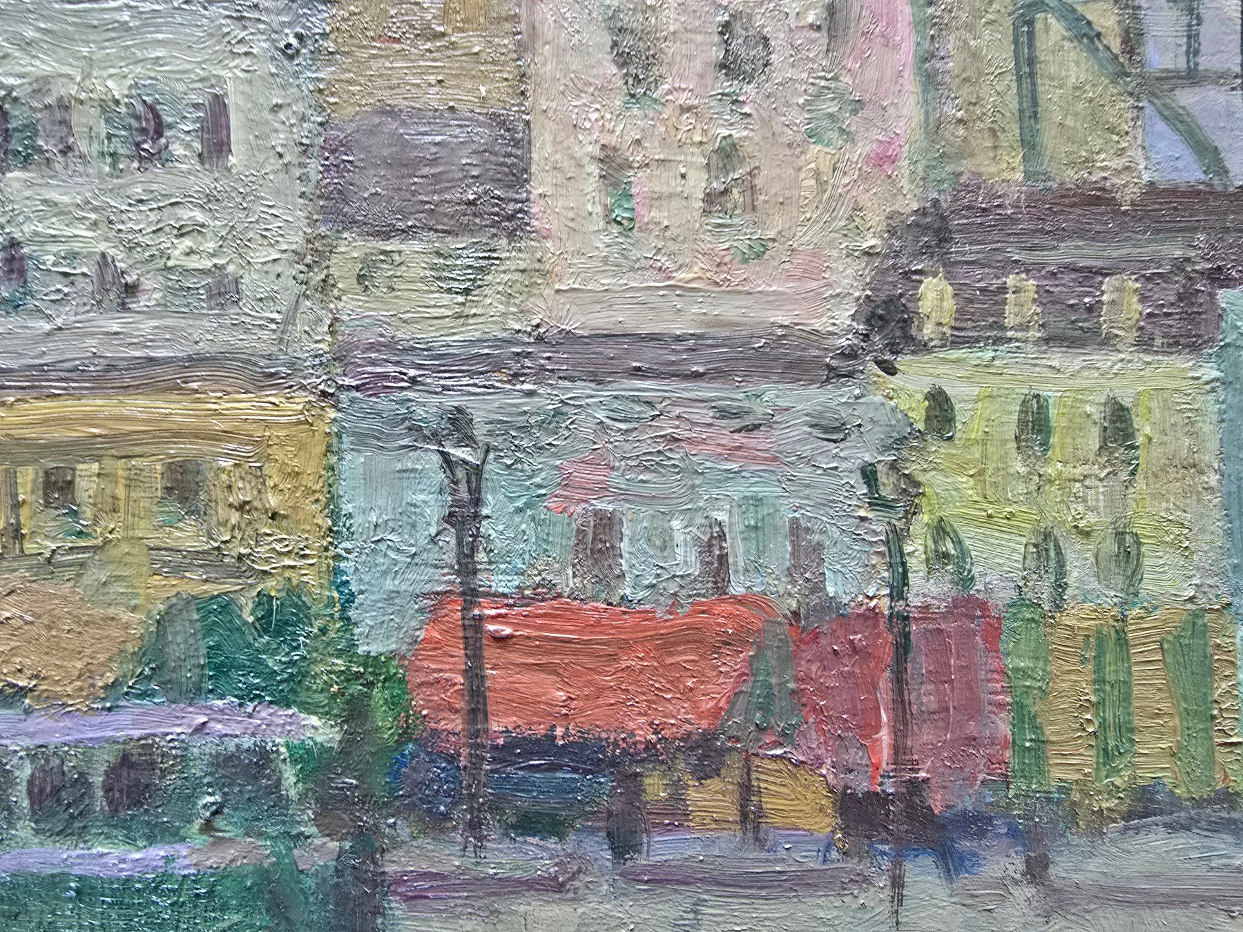 Dipinti: Gemälde "Paris Boulevard", Leo Deck, Oel auf Platte, – Usato da Bern venduto da vintageartbern66 3