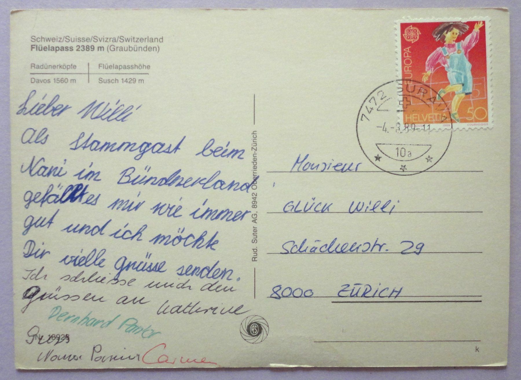 Cartoline postali: Flüelapass 2389 m – Difettoso da Fétigny venduto da Billy2miny 1