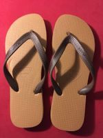 Olaian Herren Flip Flops Kunststoff beige braun Gr EU 41/42