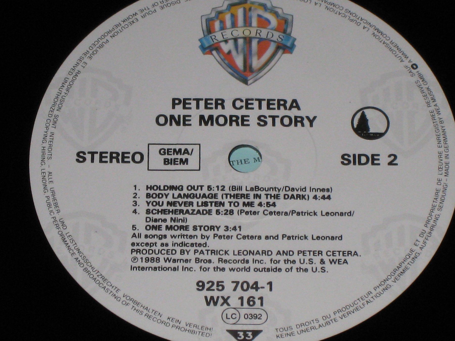Dischi in vinile: LP - PETER CETERA - ONE MORE STORY – Usato da Steckborn venduto da Quo7 2