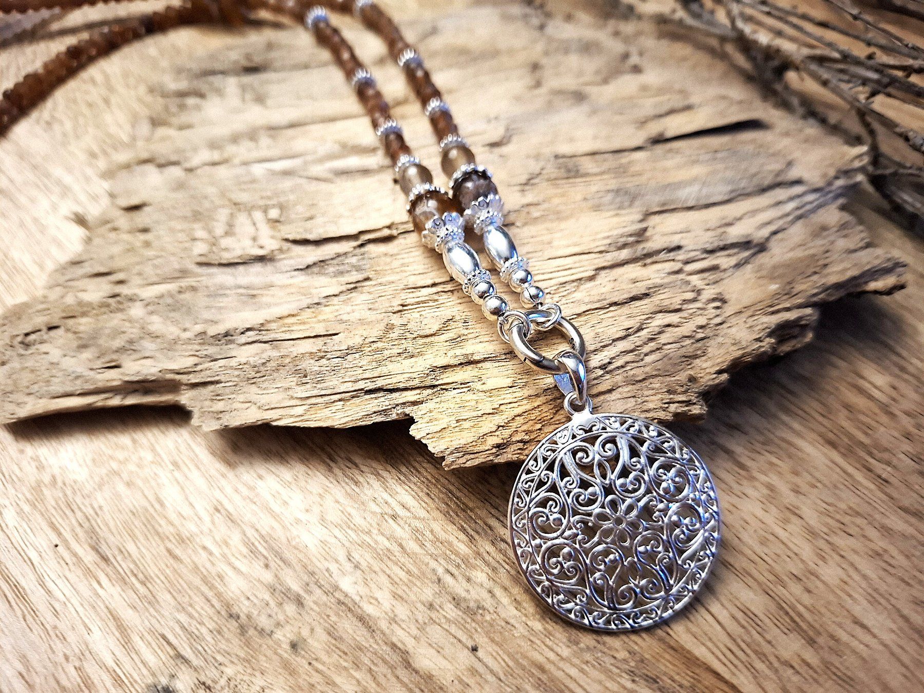 Catenine: AMELIA - Jadekette - Sterling Silber - braun – Nuovo e nell'imballaggio originale da Mühlethal venduto da nicita-modeschmuck 1