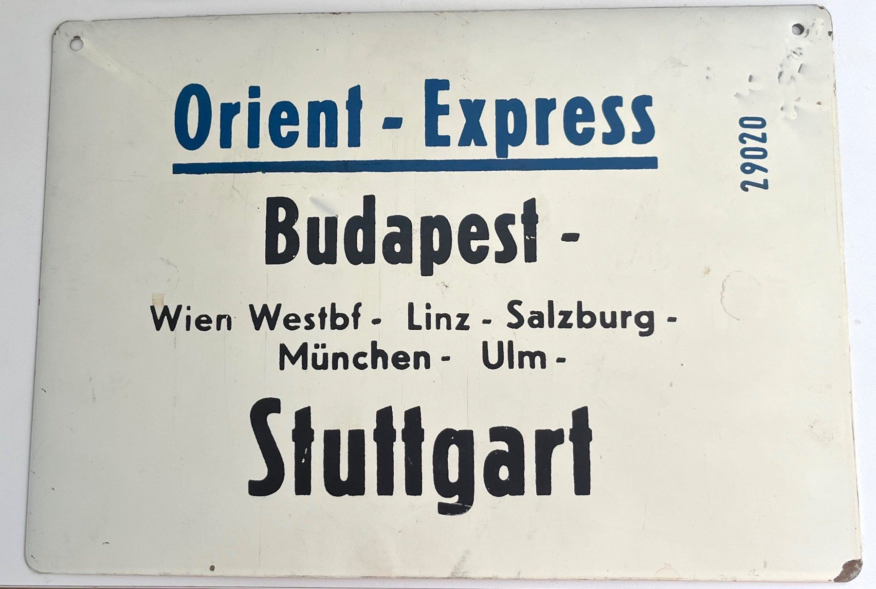 Insegne: Zuglaufschild Orient Express aus Blech – Usato da Bleiken venduto da hbw45