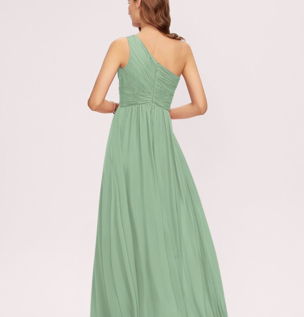 Vestiti: Abendkleid One-Shoulder hellgrün lang XL – Usato da Rüti ZH venduto da moonyy 2
